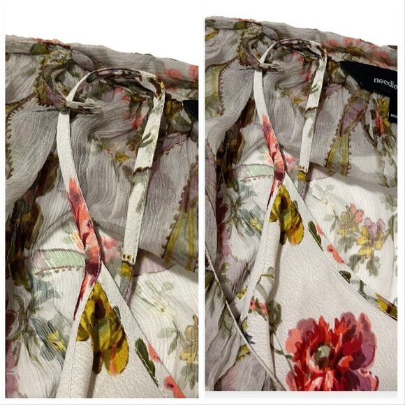NEEDLE & THREAD Rainbow Rose Chiffon Dress, Size US 0, New with tag, - Picture 11 of 16